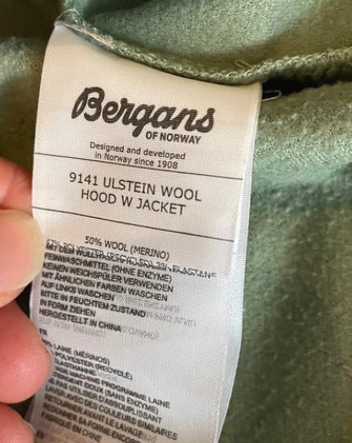 Merino Fleece Jacke Bergans of Norway (S Damen) Hoodie hellgrün