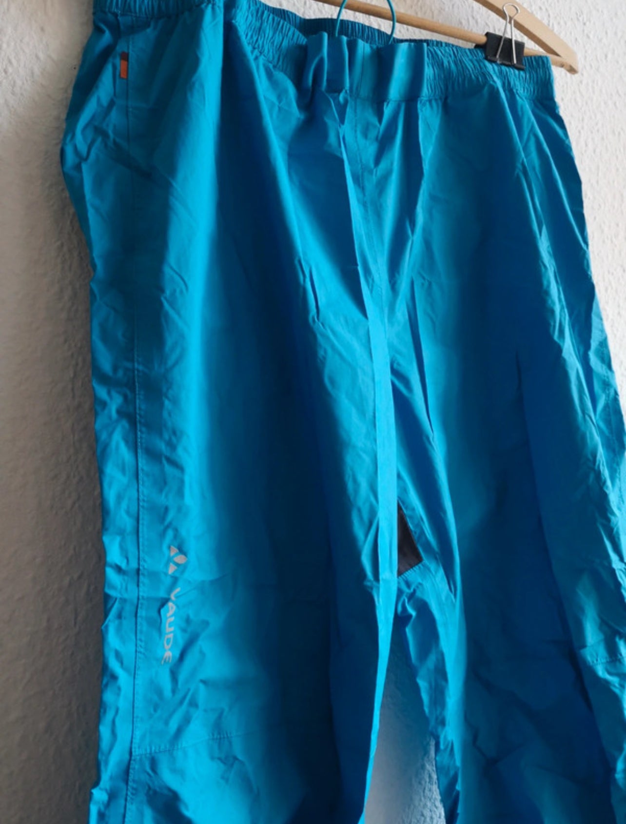 Rad Regenhose von Vaude (L / XL Damen) Hardshell Hose blau