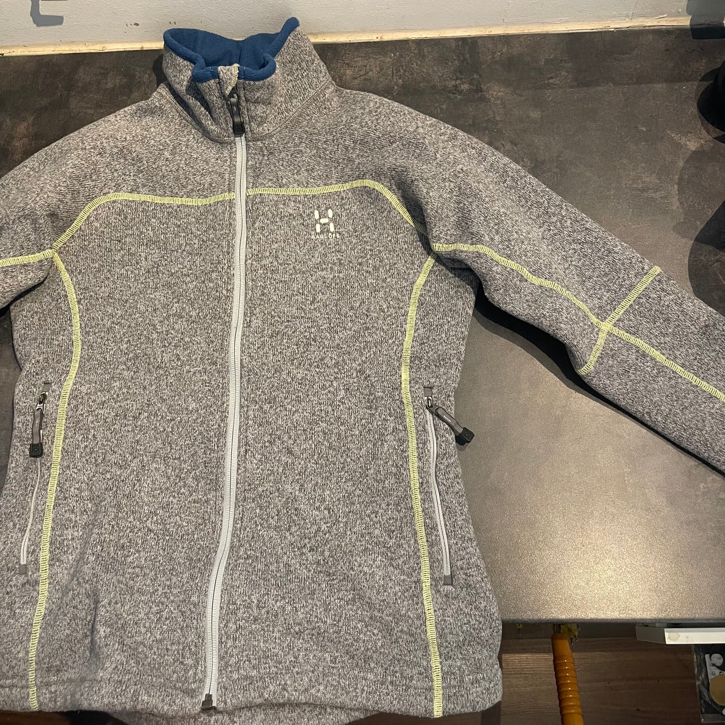 Fleece Jacke Haglöfs (Damen M) Strickoptik Sweatshirt grau