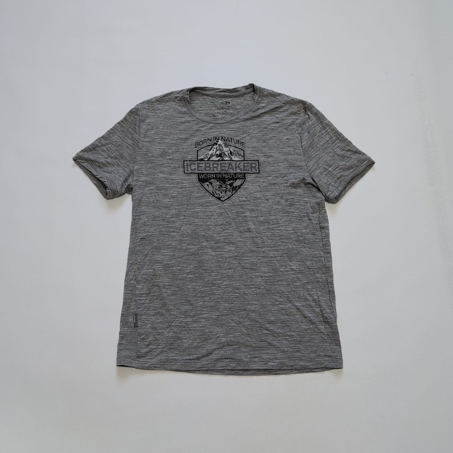 Merino T-Shirt von Icebreaker (M Herren) grau mit Print Berge