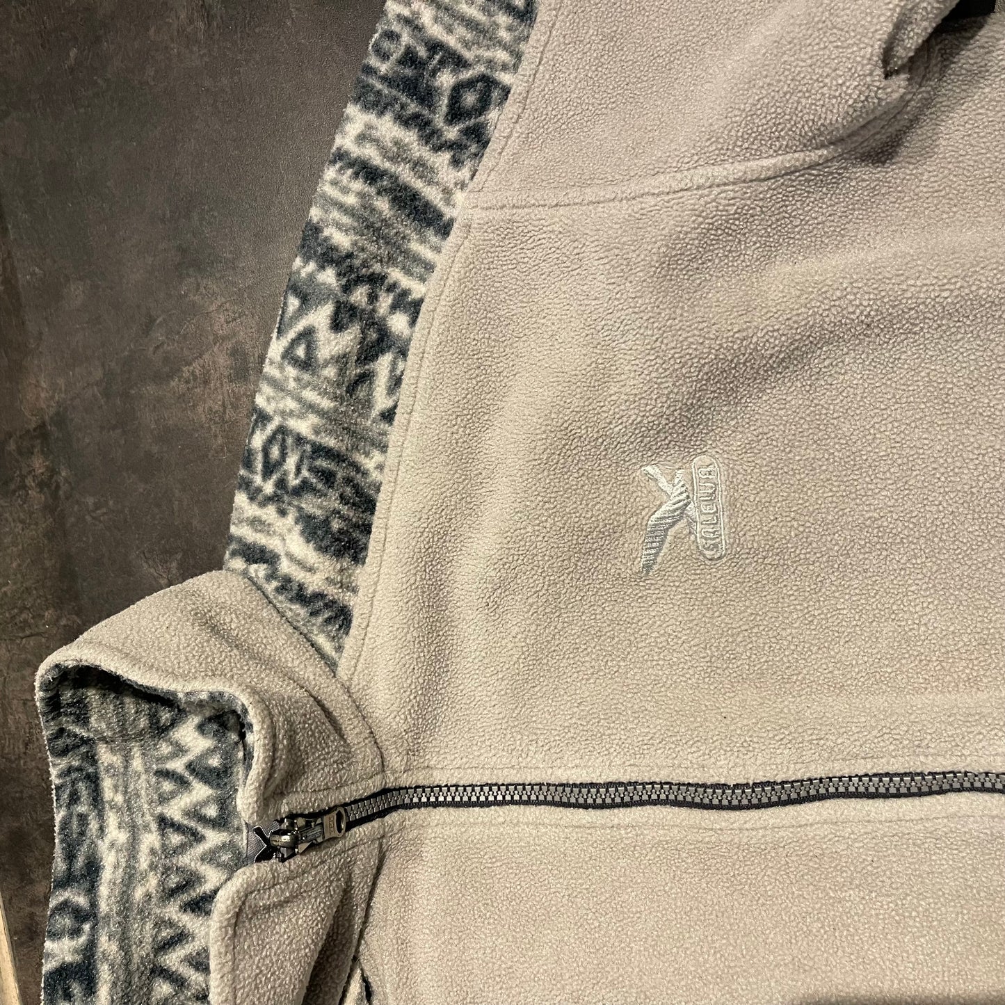 Vintage Fleece Jacke von Salewa (S Unisex) grau Muster