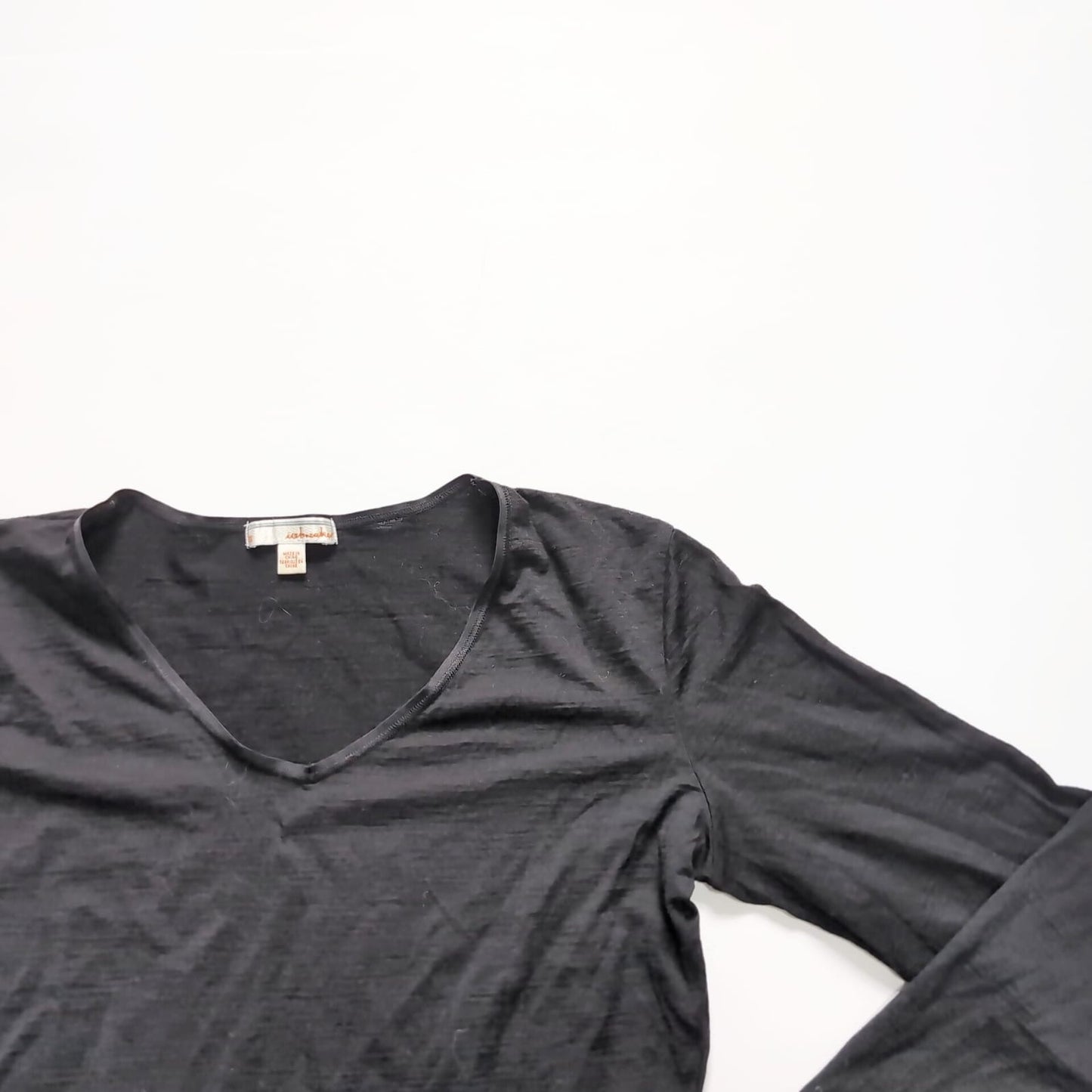 Merino Longsleeve Icebreaker (S Damen) schwarz mit Blumen