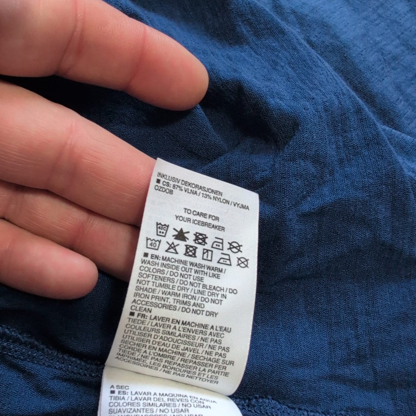 Merino T-Shirt von Icebreaker (L Herren) blau Print Berge