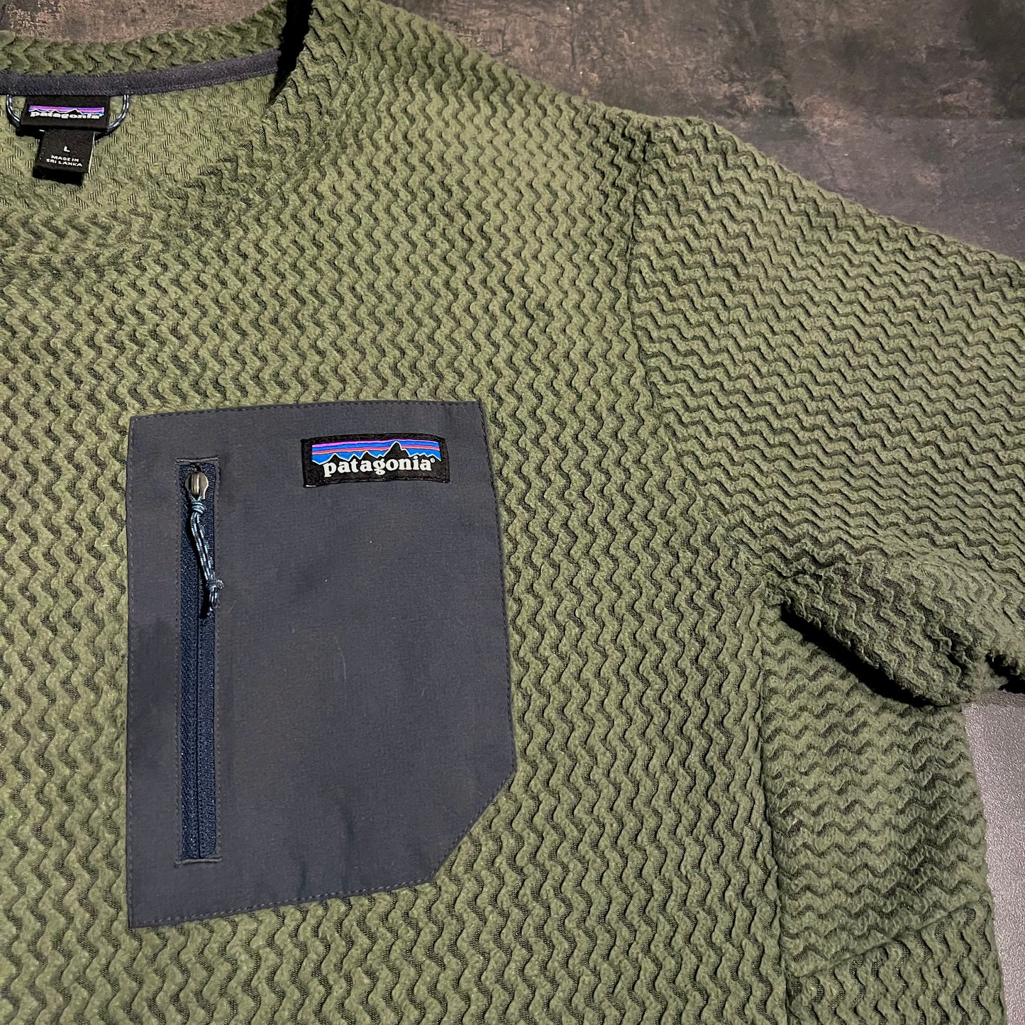 Pullover Patagonia R1 Air Fleece (L Herren) Langarm Sweater khaki
