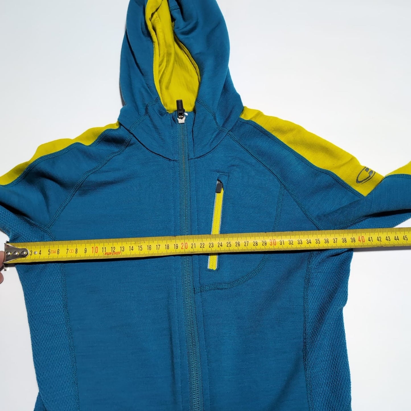 Merino Jacke von Icebreaker (XS Damen) Zipper Hoodie blau gelb