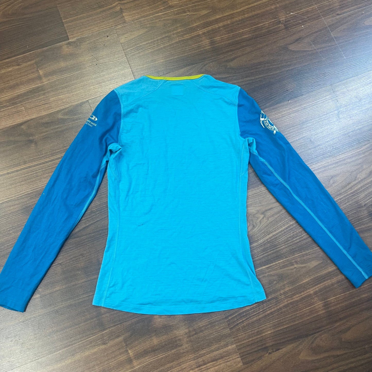 Longsleeve Icebreaker Merino (Damen S) blau Print Haute Route