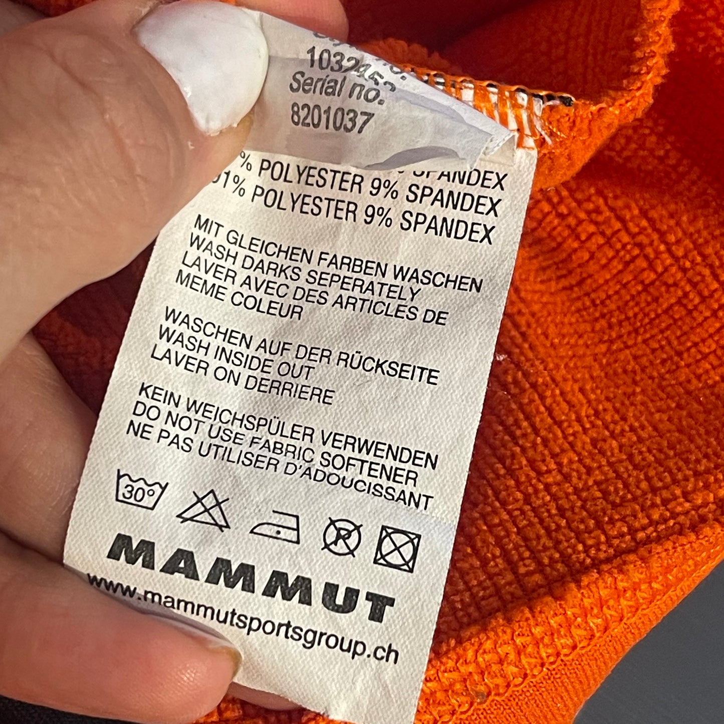 Mammut Longsleeve (L /XL Herren) Half Zip Shirt Polartec orange