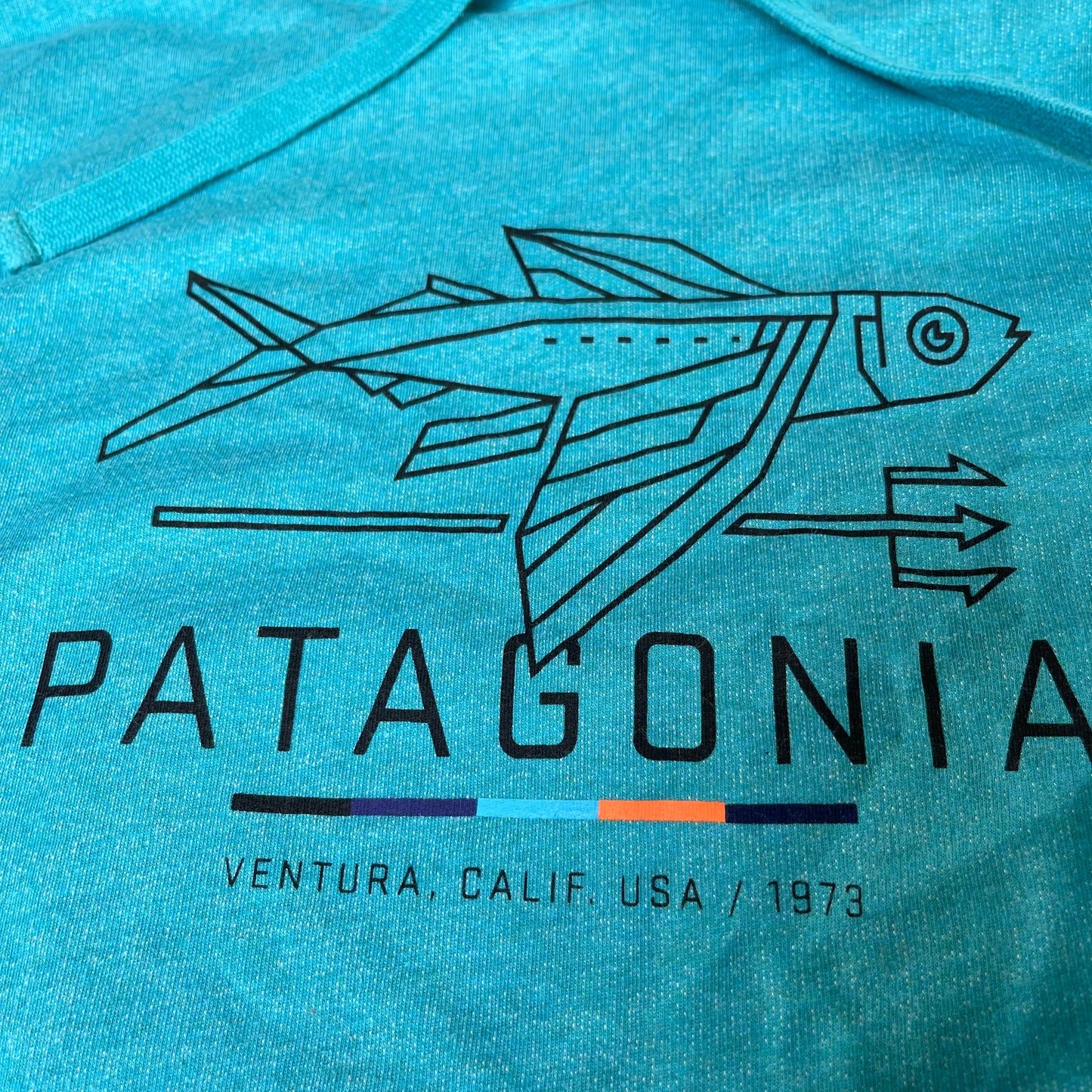 Patagonia Hoodie (M Herren) Flying Fish Print blau