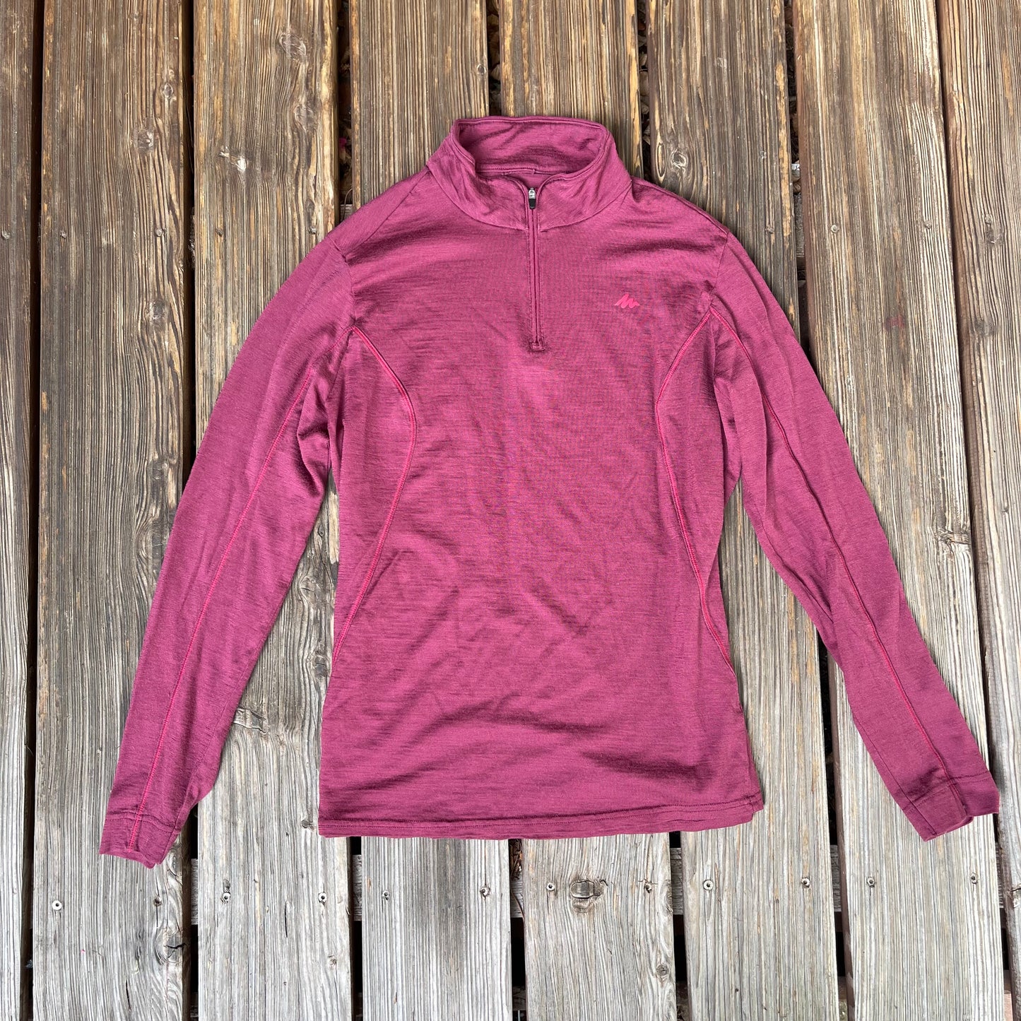 Neck Zip Pullover (Damen XL) Longsleeve bordeaux