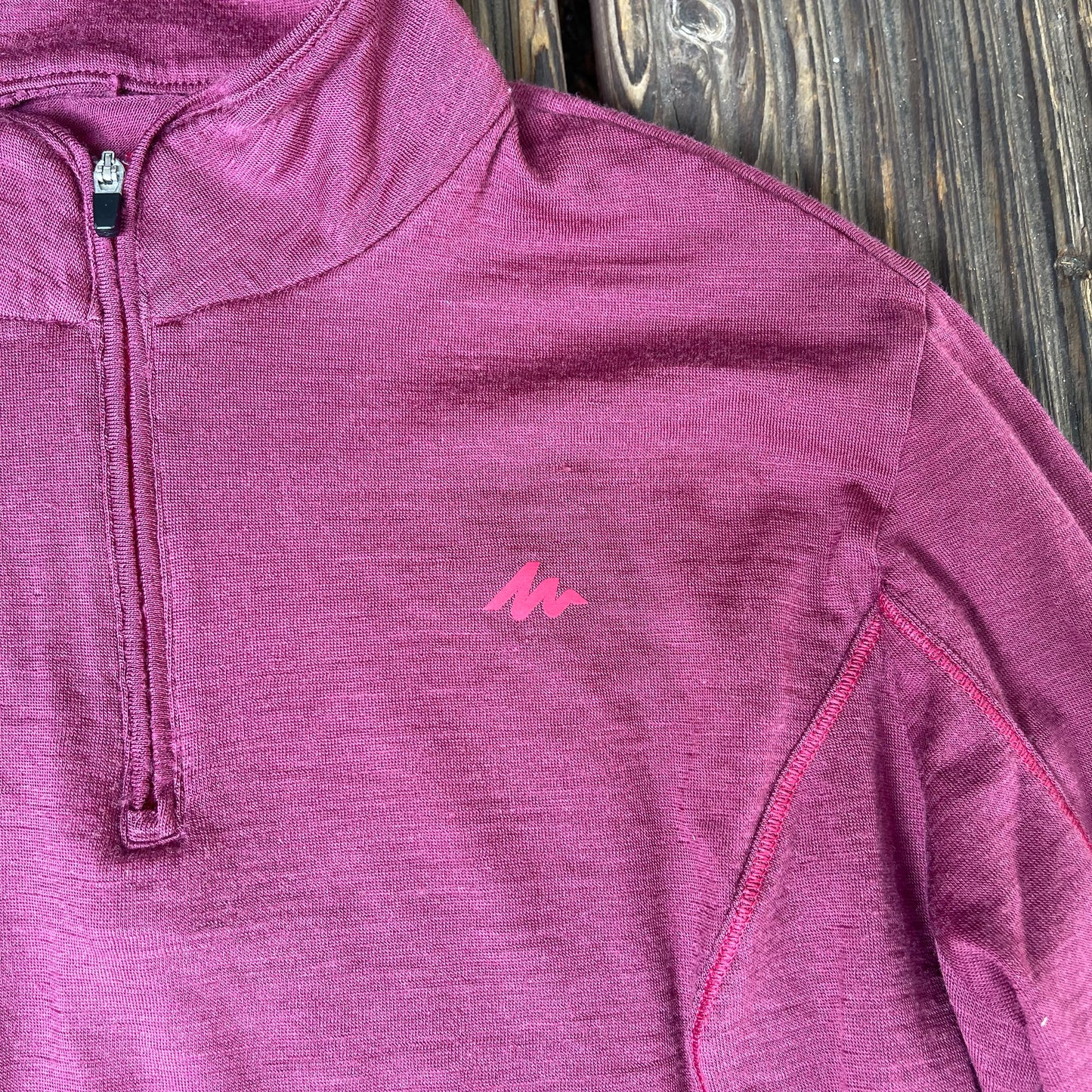 Neck Zip Pullover (Damen XL) Longsleeve bordeaux