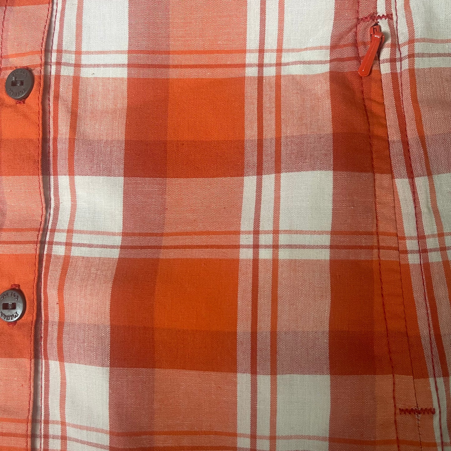 Kariertes Hemd von Salewa XS (Damen) Baumwolle orange-weiß