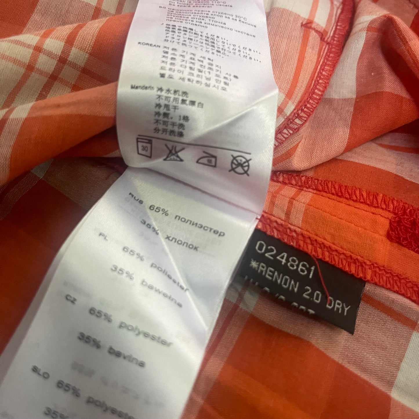 Kariertes Hemd von Salewa XS (Damen) Baumwolle orange-weiß
