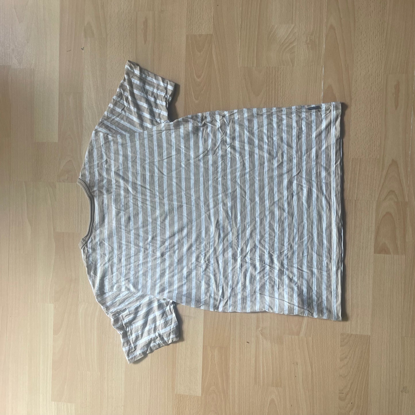 Kurzarm T-Shirt von Icebreaker Merino (S Damen) weiß beige gestreift