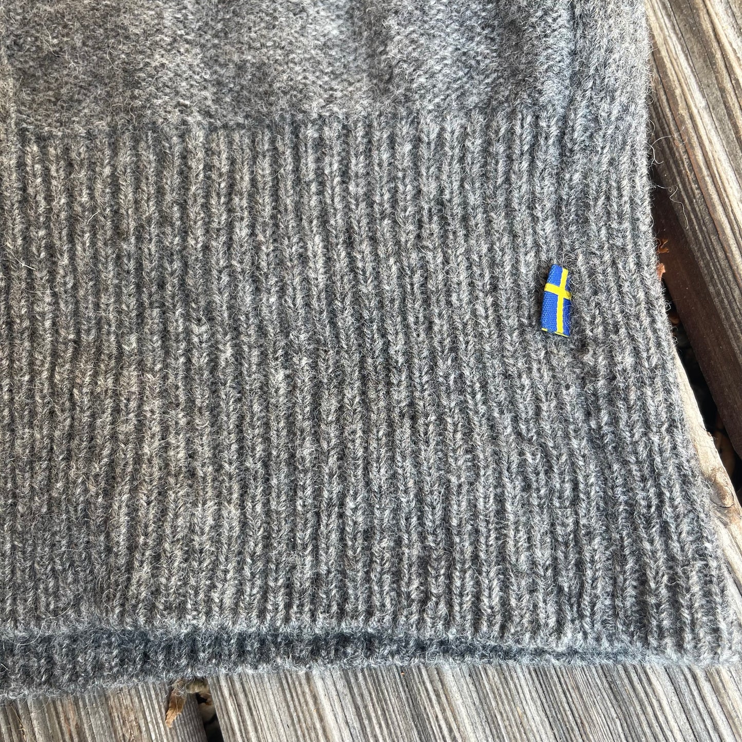 Rollkragen Strick- Pullover Fjällräven Damen M 100% Wolle Sweater grau