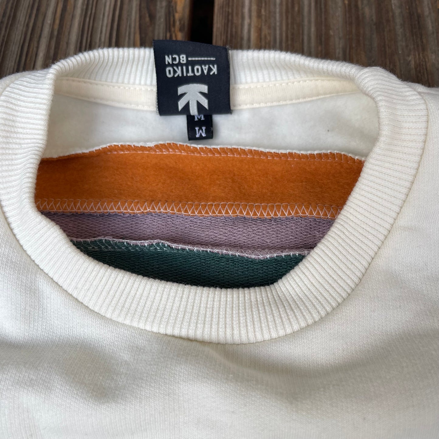 Kaotiko Pullover (S) Sweatshirt weiß dunkelblau bunt