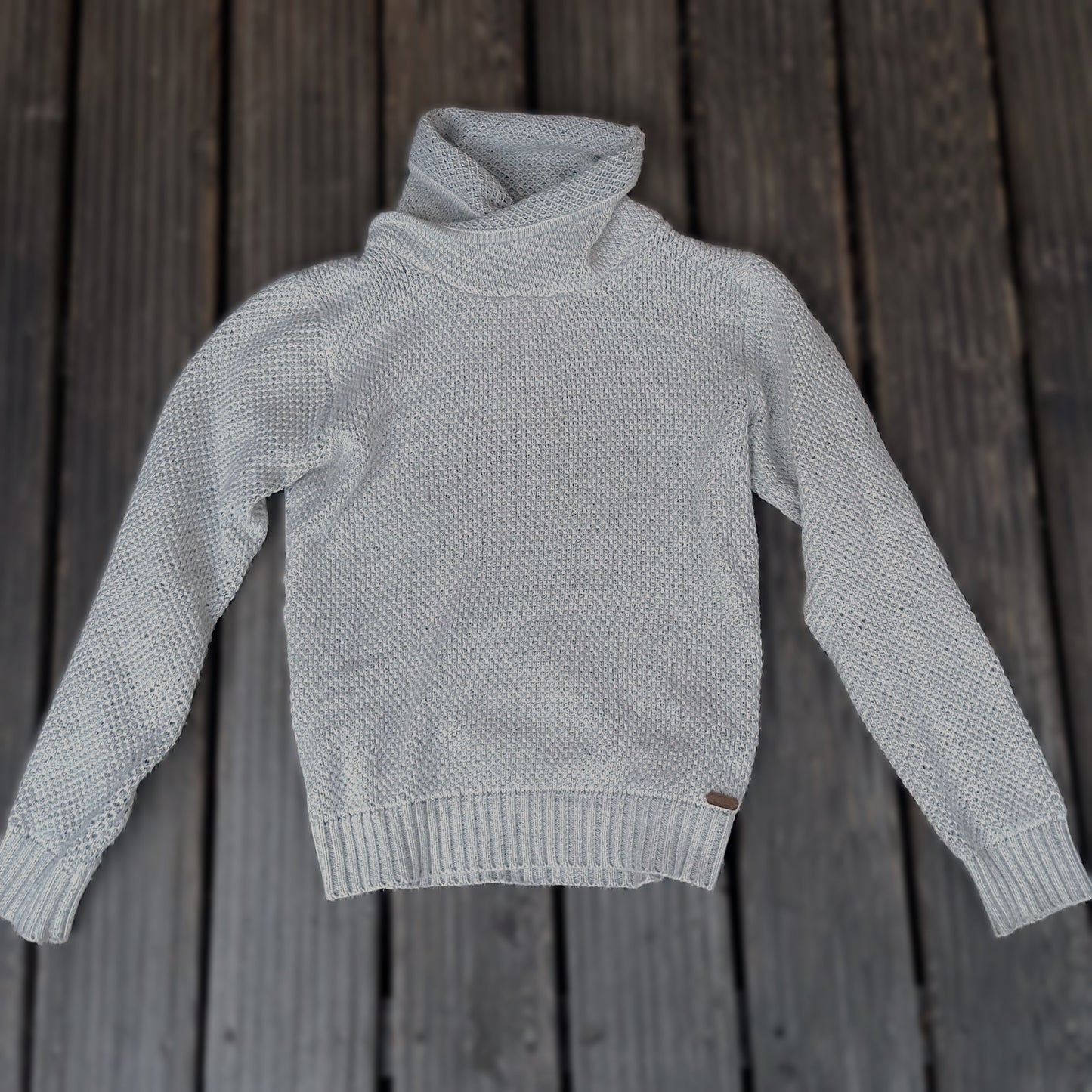 Rollkragen Pullover S hellgrau