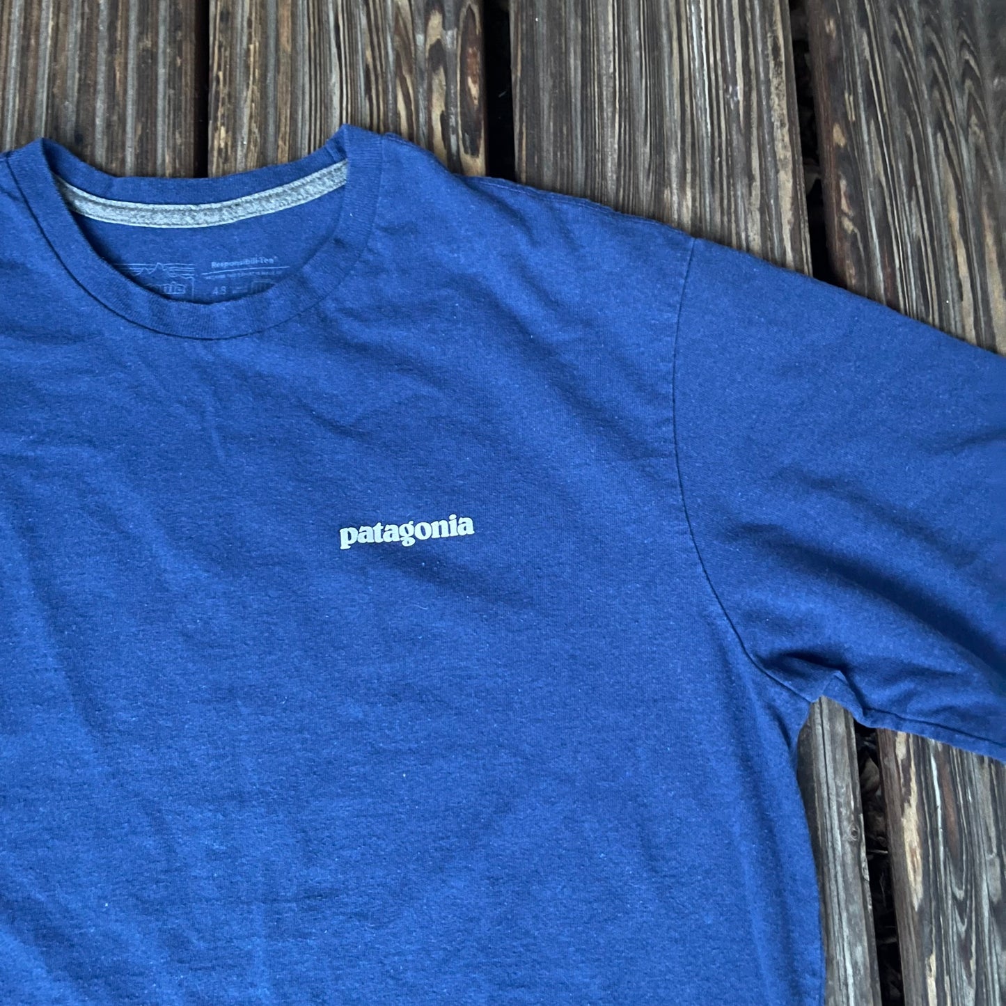 T-Shirt Patagonia Herren S dunkelblau Backprint