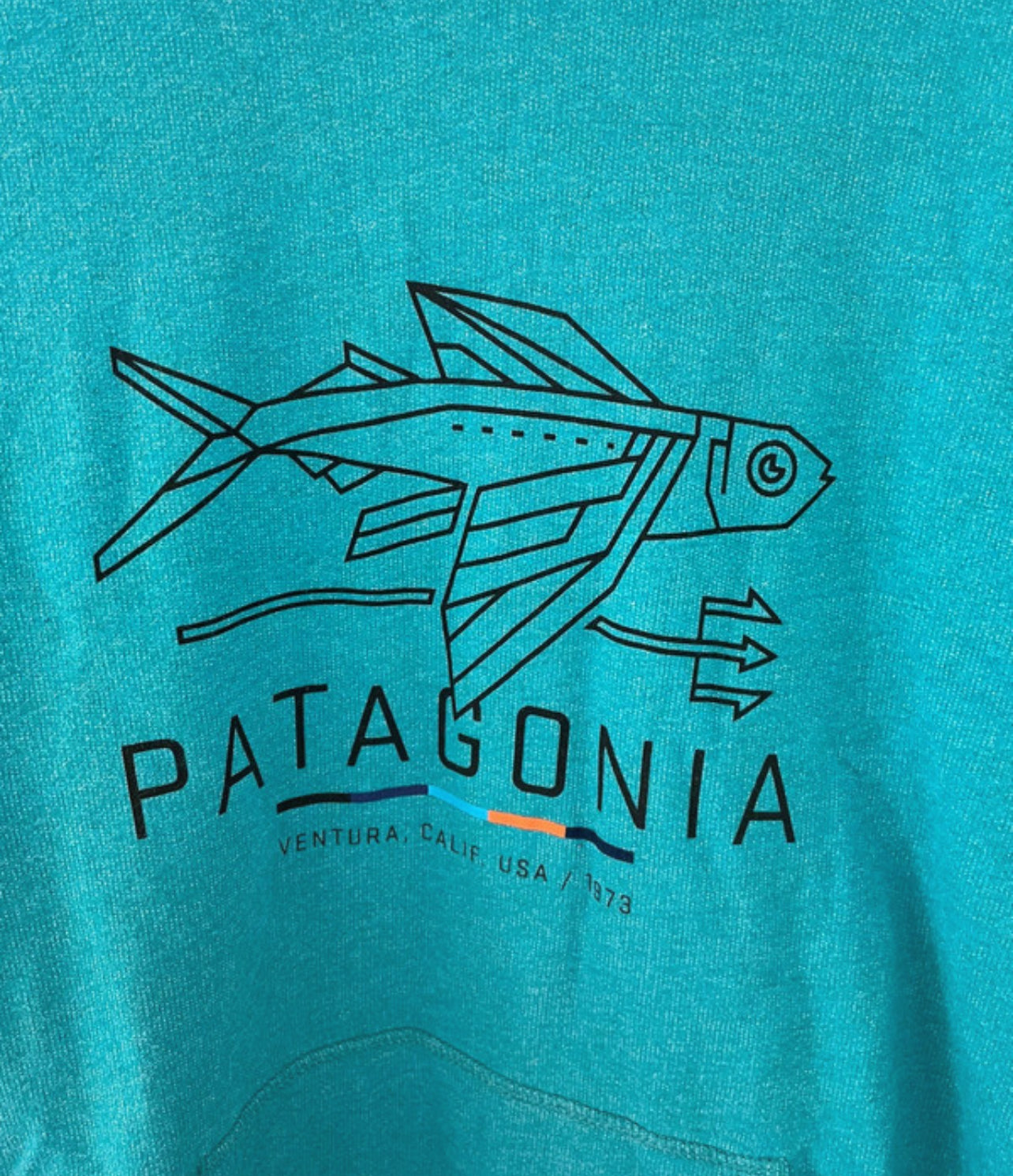 Patagonia Hoodie (M Herren) Flying Fish Print blau