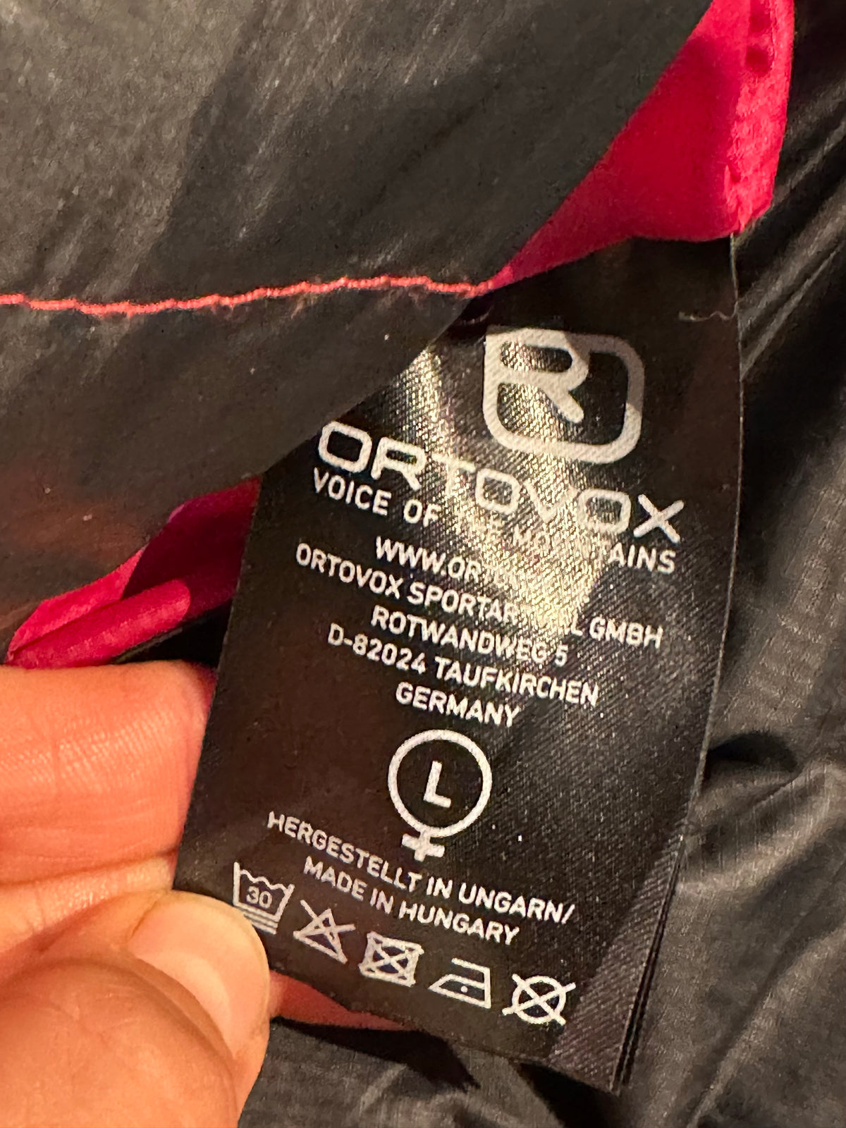 Wende Jacke Ortovox (L Damen) Swisswool inside rot schwarz