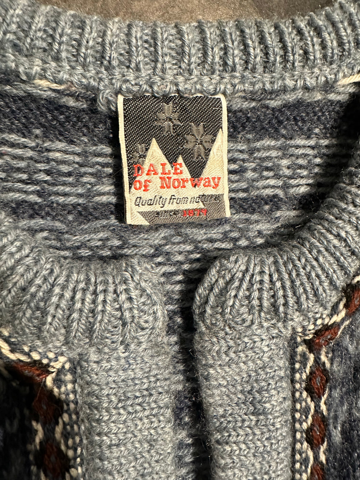 100% Wolle Dale of Norway Pullover (M Herren/L Damen) blau