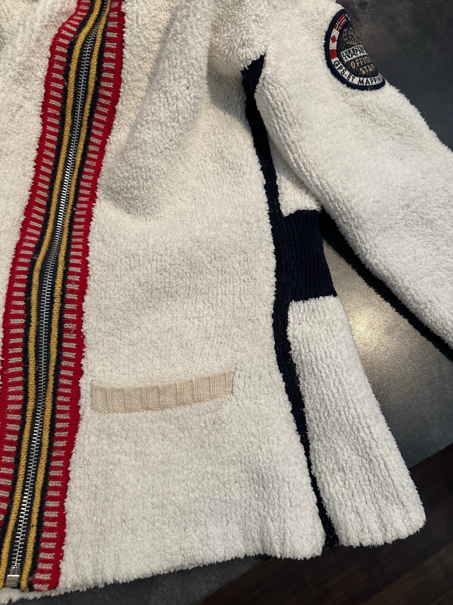 Teddy Jacke (S Damen) Retro Pile weiß