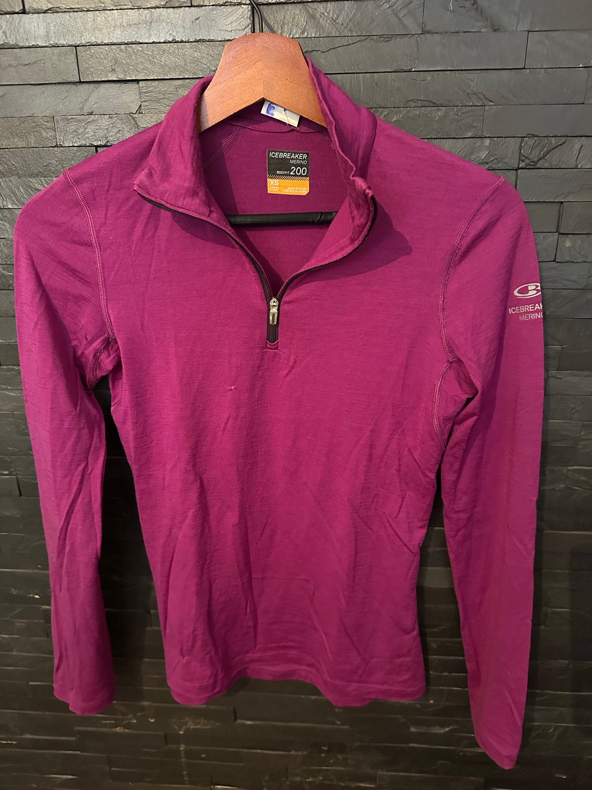 longsleeve zip lila icebreaker damen xs pos