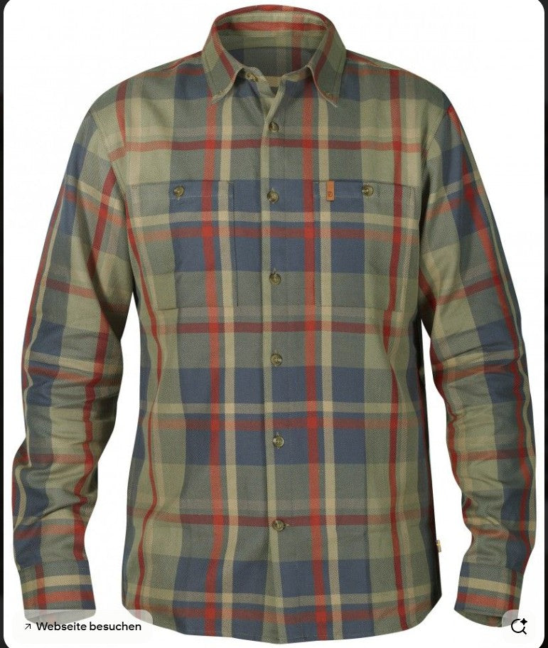 Hemd von Fjällräven (L :50 Herren) 100% Baumwolle khaki rot kariert