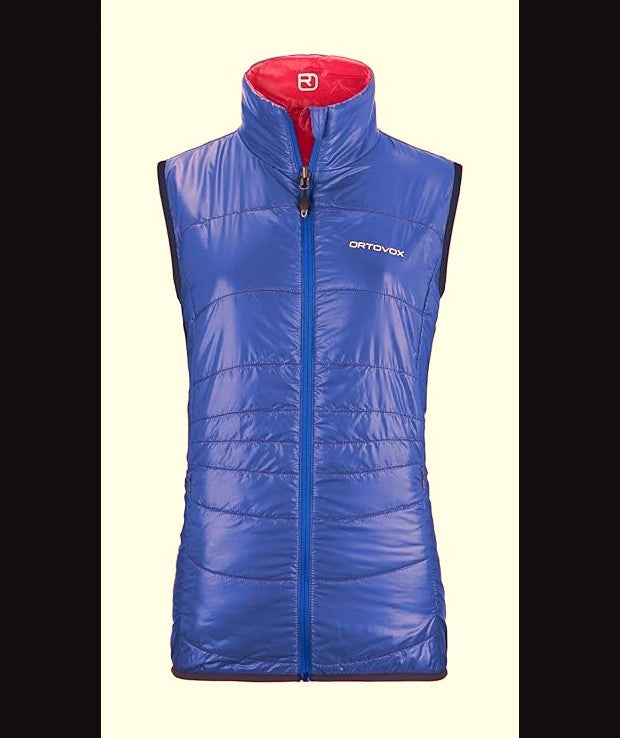 Wende Weste von Ortovox Swisswool Inside (L / XL Damen) blau pink