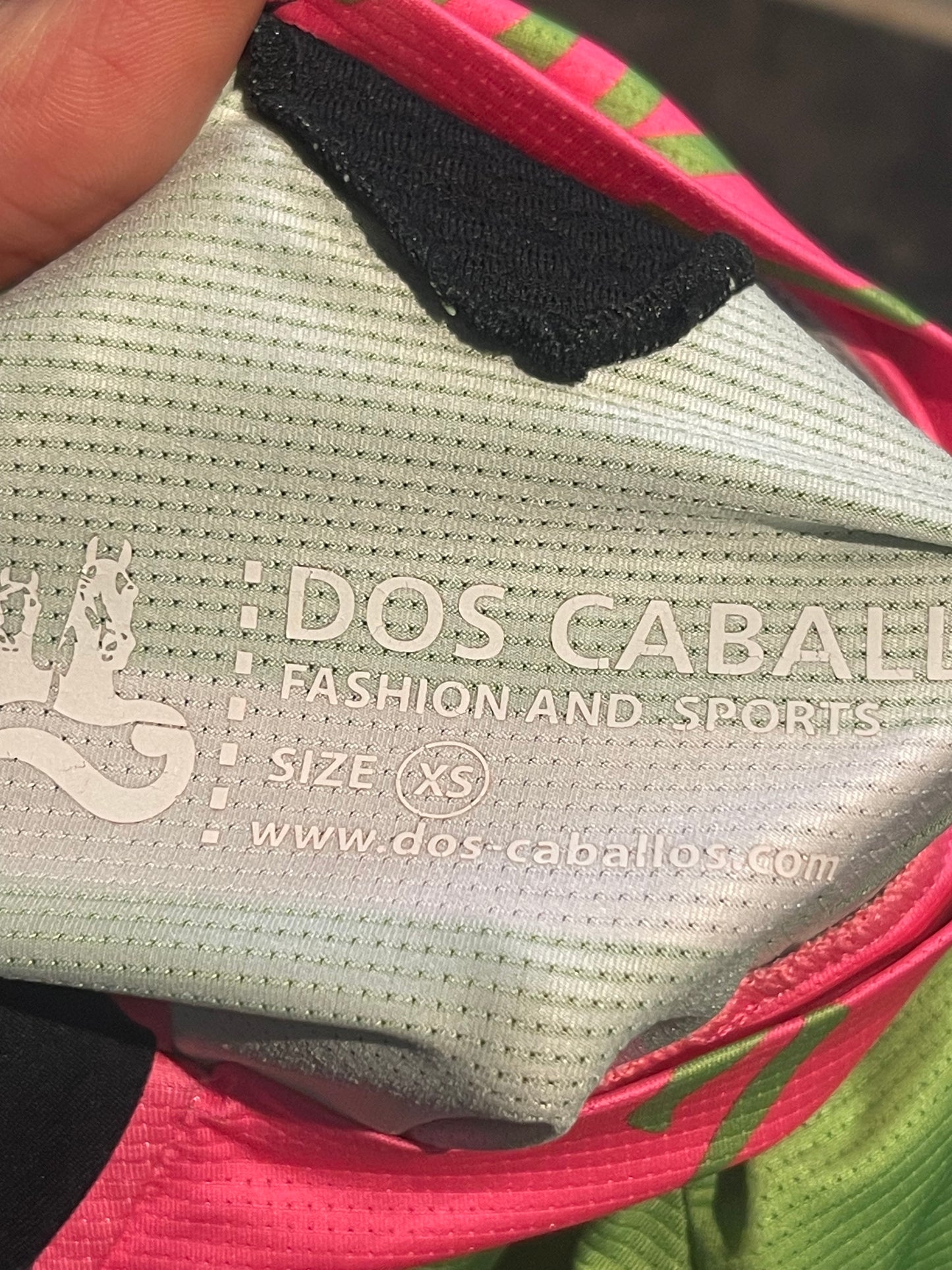 Full Zip Radtrikot  (XS Damen) pink grün Dos Caballos - wanderlich.com