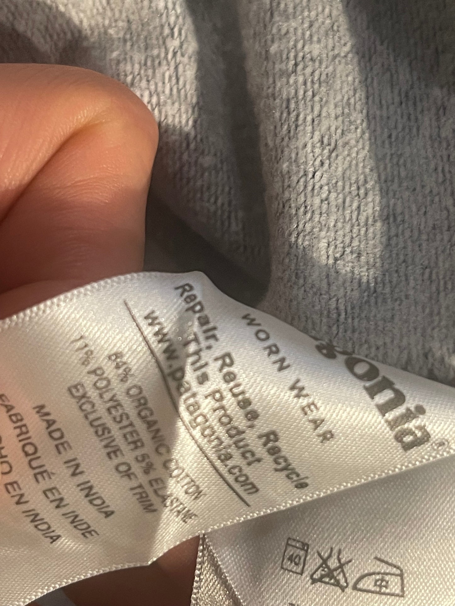 Pullover Patagonia (M Herren) Brustprint Bio-Baumwolle grau