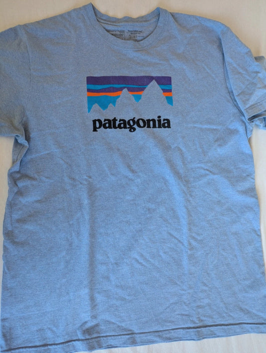 Patagonia T-Shirt ( XL ) Organic Cotton hellblau mit Brustprint