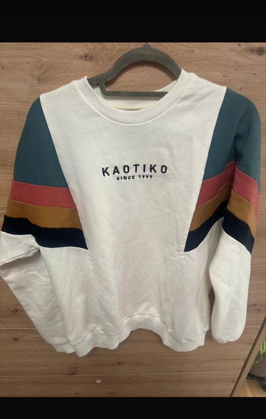 Weiß bunter Pullover von Kaotiko in Größe M ( Herren)
