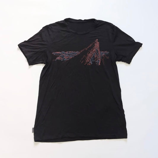 T-Shirt von Icebreaker Merino (S Herren) schwarz Print Berge