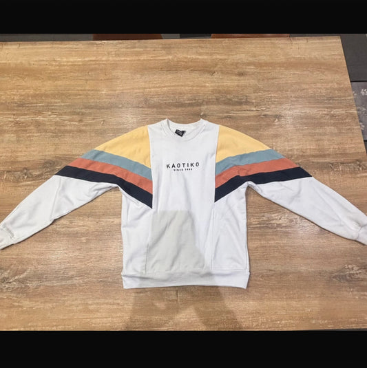 Weiß bunter Pullover von Kaotiko (S-M Herren oder M-L Damen)