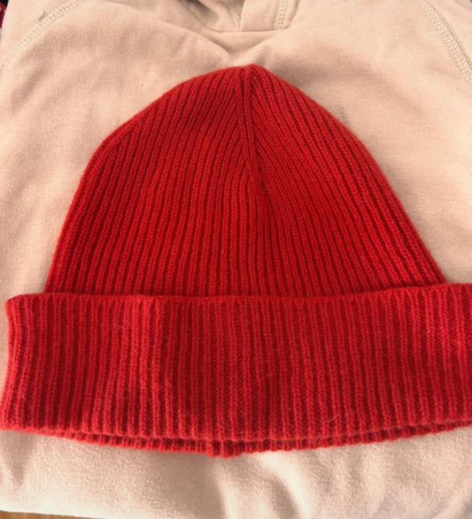 Merino Wolle Mütze Einheitsgröße rot