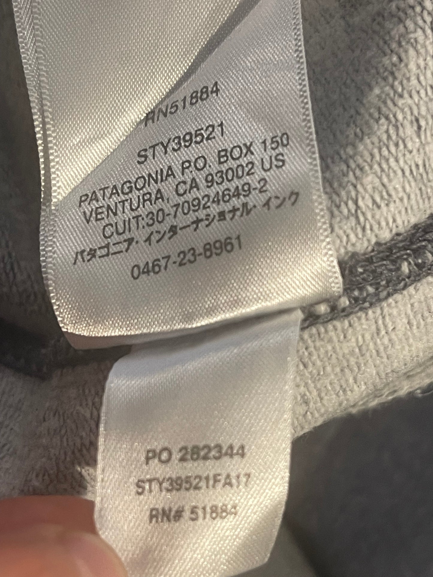 Pullover Patagonia (M Herren) Brustprint Bio-Baumwolle grau