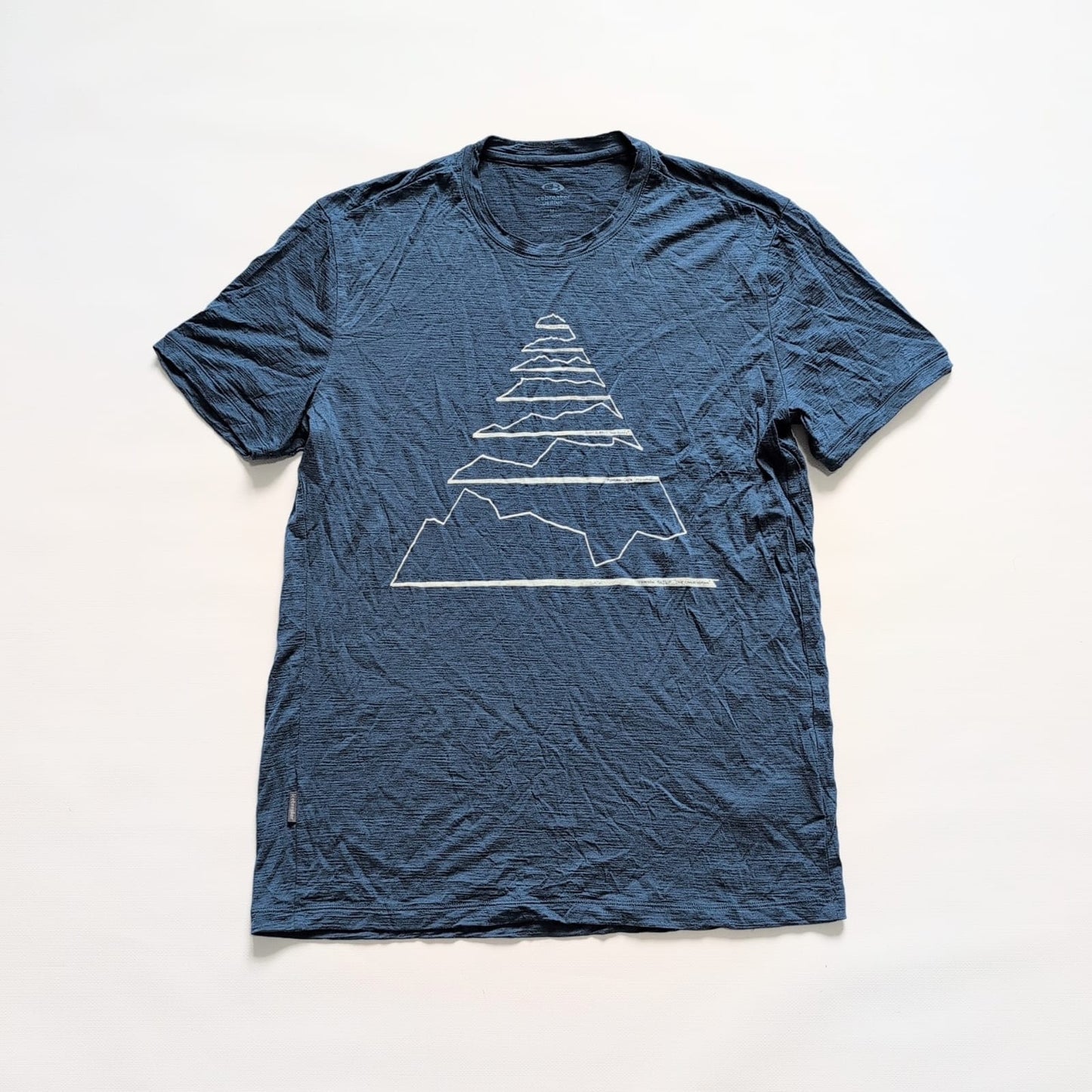 T-Shirt von Icebreaker Merino (M Herren) blau Print Gipfel