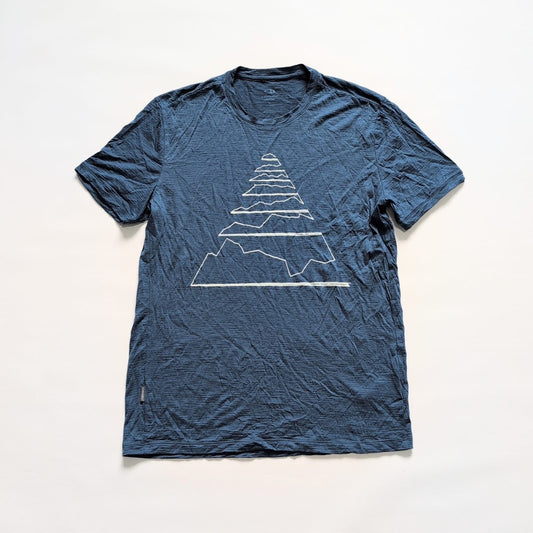 T-Shirt von Icebreaker Merino (M Herren) blau Print Gipfel