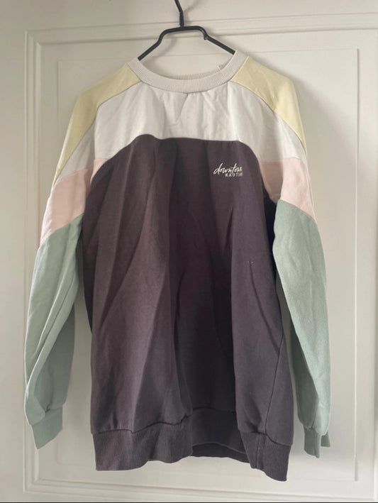 Pullover von Kaotiko (XS / S) Sweatshirt cremeweiß schwarz rosa grün