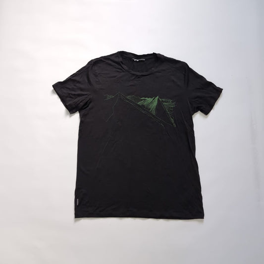 T-Shirt von Icebreaker Merino (S bis M Herren) schwarz Print Berge