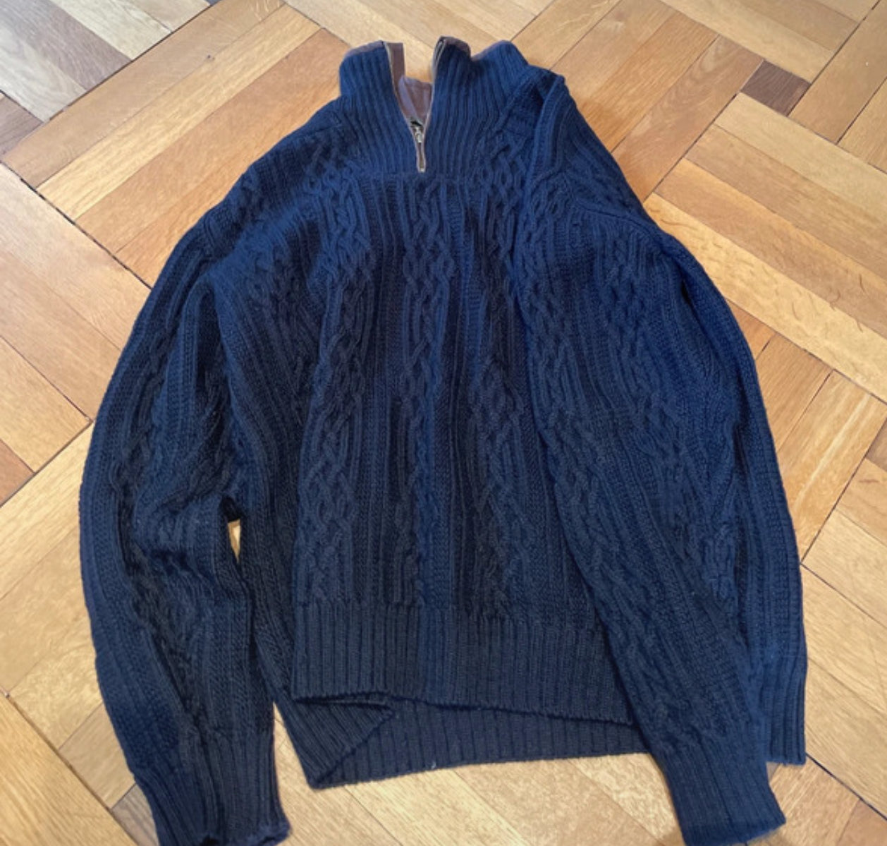 Strick Pullover Dale of Norway (L Herren) Zipper dunkelblau