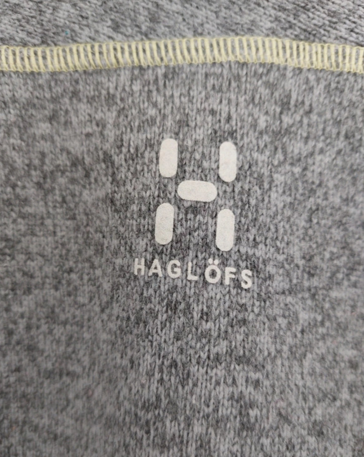 Fleece Jacke Haglöfs (Damen M) Strickoptik Kapuze grau - wanderlich.com