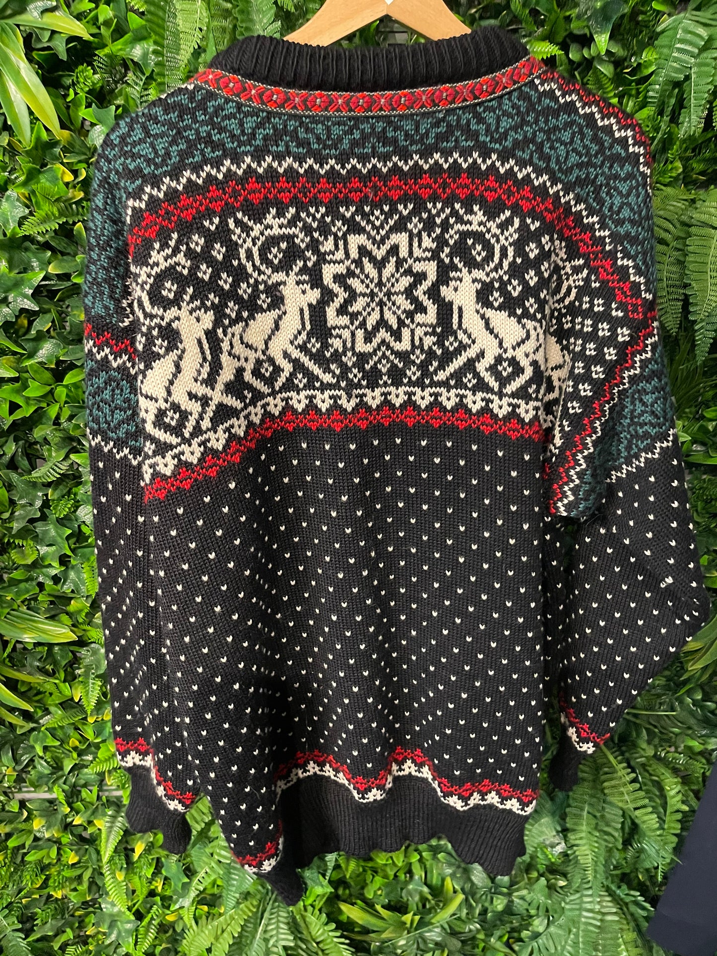 Strick Jacke Dale of Norway (XL Herren) Hirsche schwarz Wolle