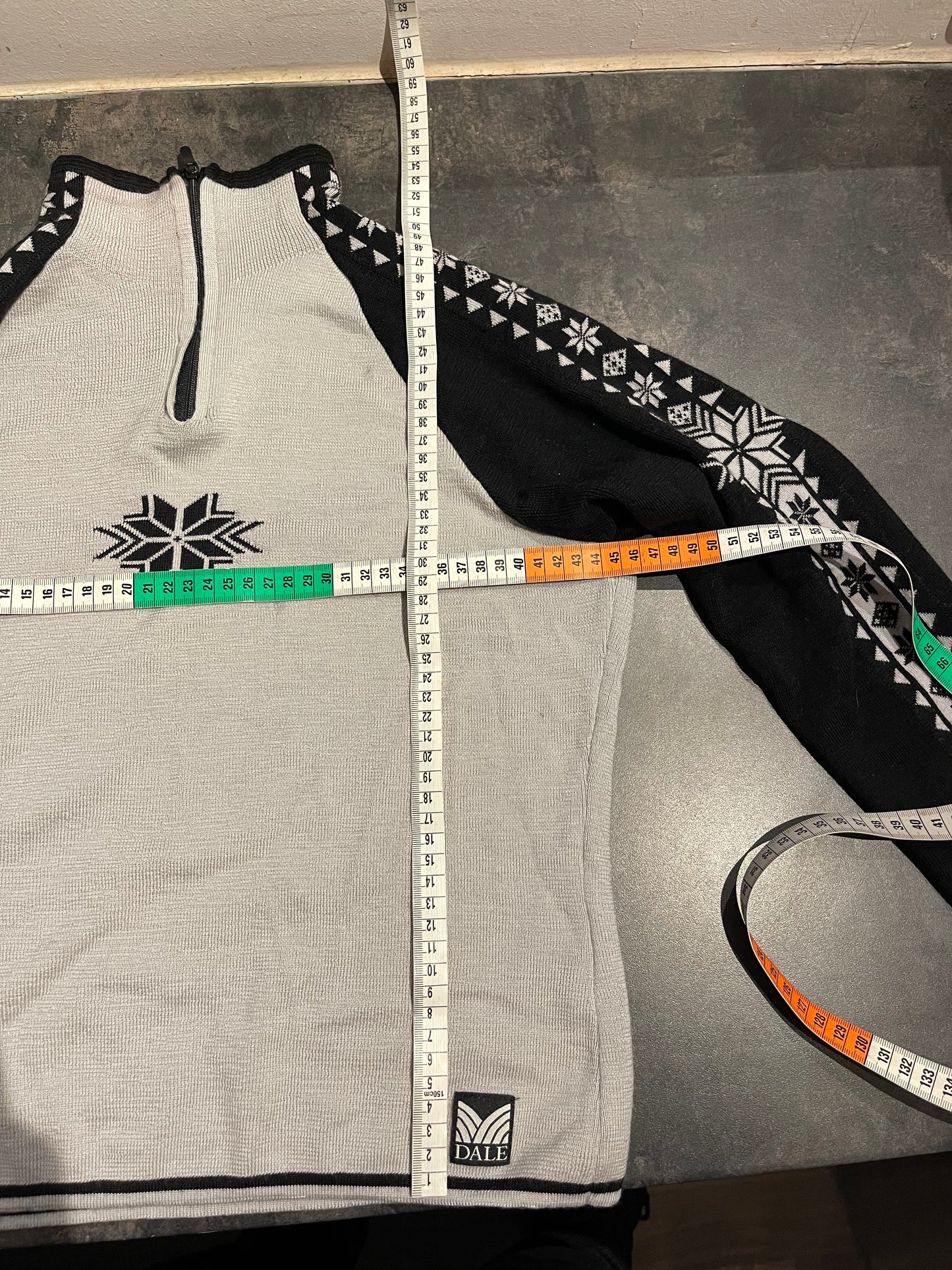 Wollpullover von Dale of Norway (S Damen) neck zip grau schwarz