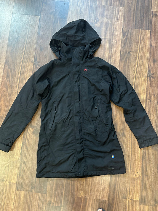 Gefütterte Regen Parka Fjällräven (S Damen) wasserdicht schwarz
