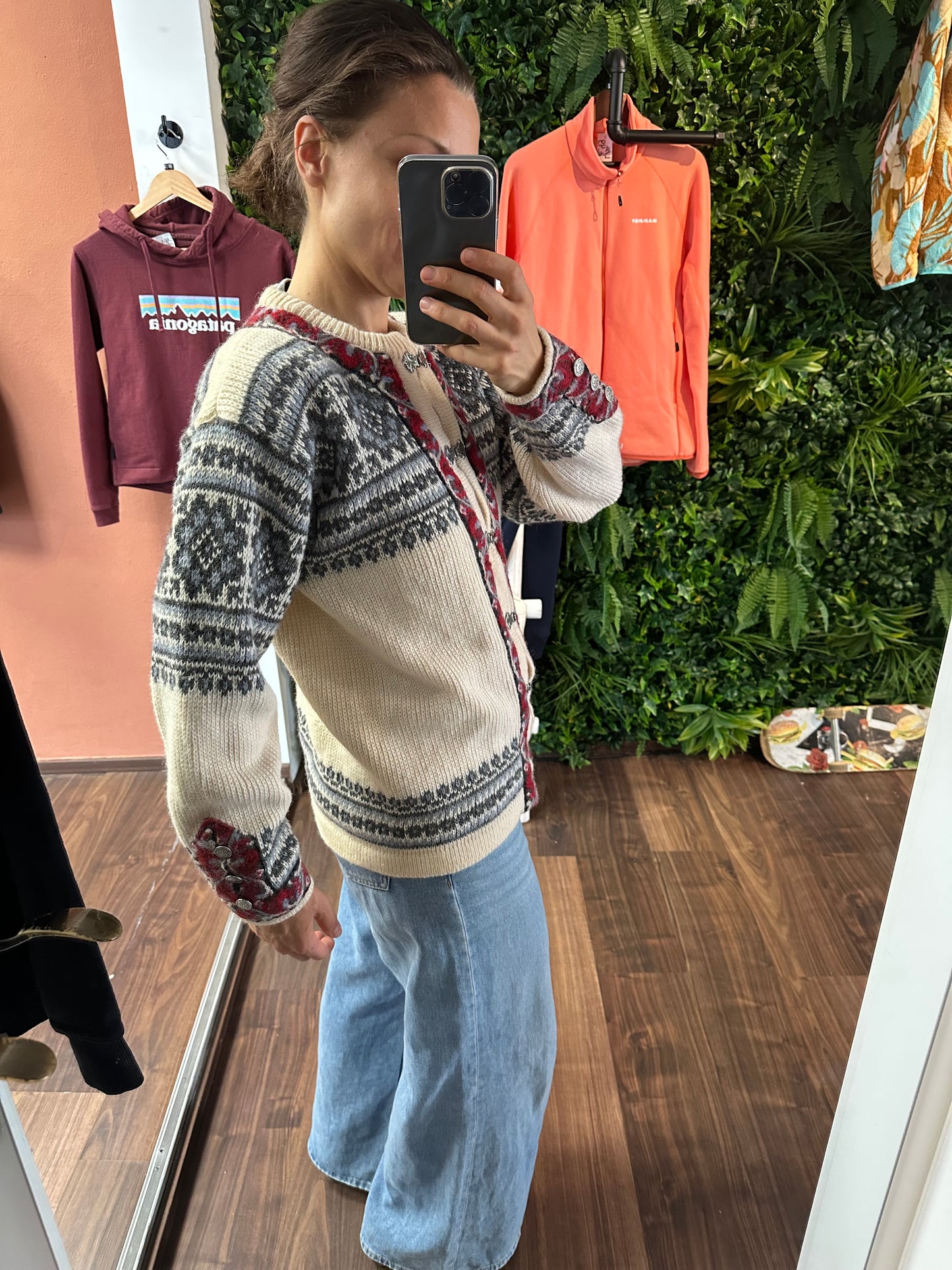 Norweger Strick Jacke (S Damen) pure Wolle creme weiß