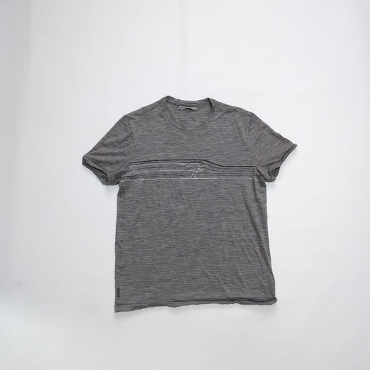 T-Shirt von Icebreaker Merino (M Herren) grau mit Brustprint Ski