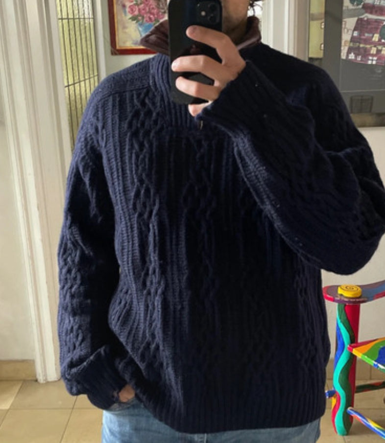 Strick Pullover Dale of Norway (L Herren) Zipper dunkelblau