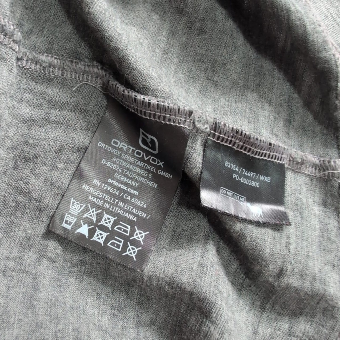 Ortovox 100% Merino Longsleeve (S Herren) grau Print
