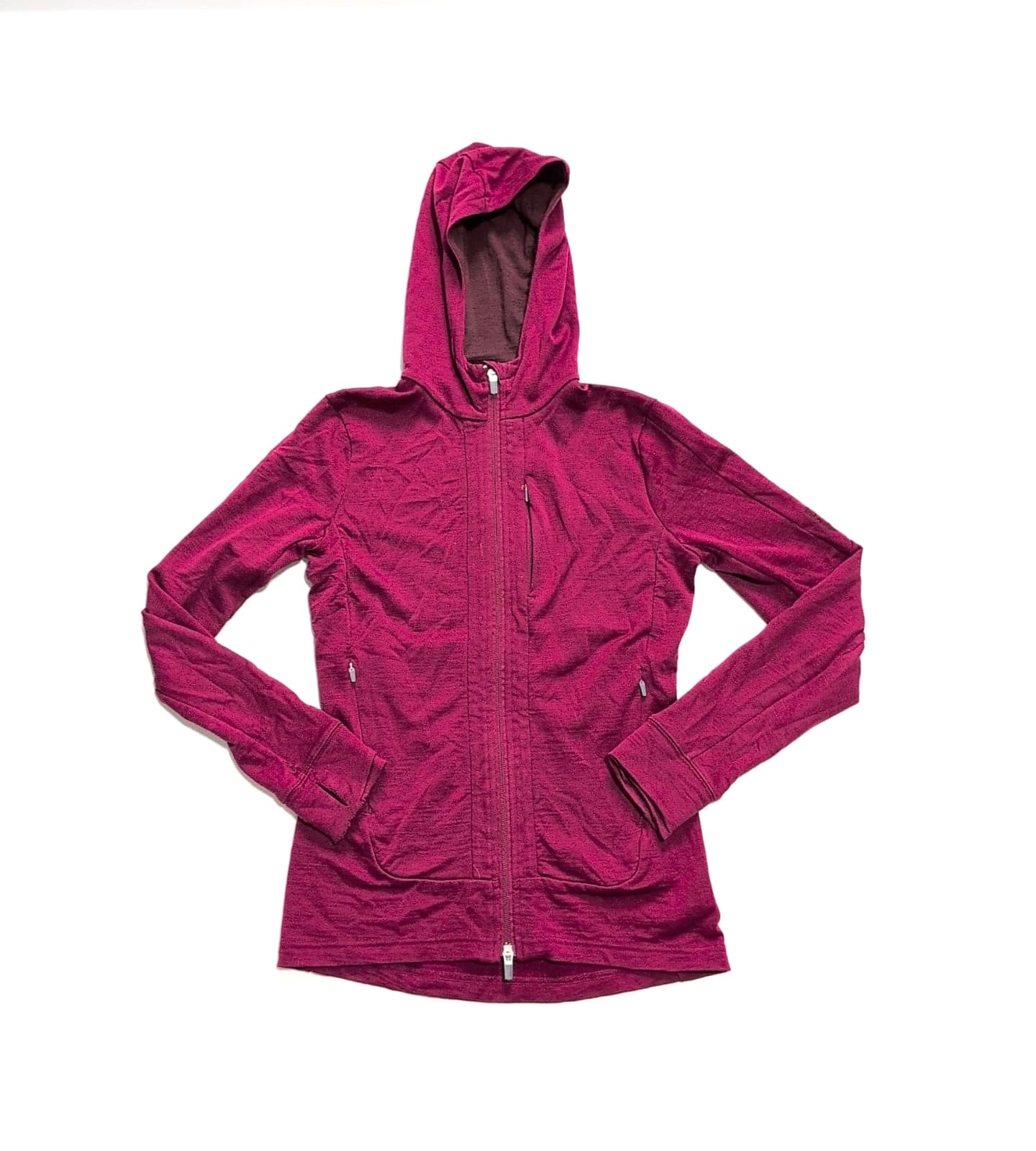 Merino Jacke von Icebreaker (XS Damen) Zipper Hoodie dunkelrot - wanderlich.com